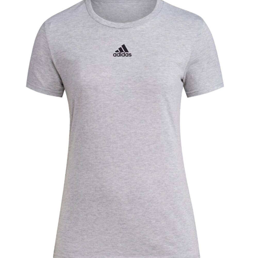 Adidas W Fresh Short Sleeve Logo Tee Grey Size Small NWT
